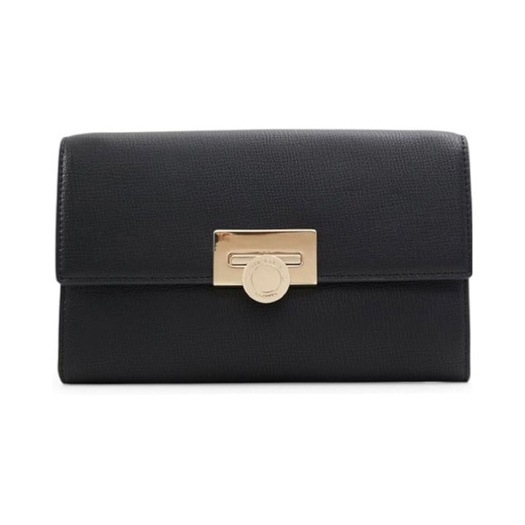 TED BAKER Parisa Chain Strap Crossbody Flap Bag w/ Logo Toggle Lock BLACK - Picture 10 of 11